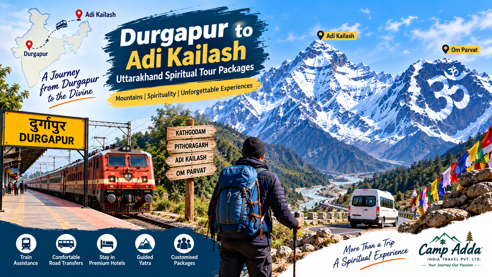 Durgapur to Adi Kailash Uttarakhand Spiritual Tour Packages 